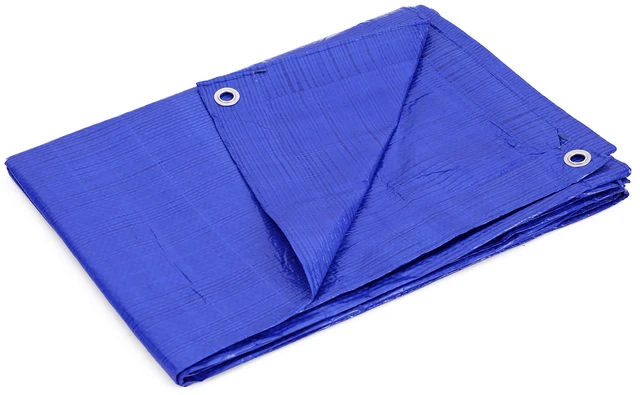 Alt view image 9 of 14 - 10 x 10 Ft. All-Purpose Multi-Use Protection/Coverage 5-mil Poly Tarp, Waterproof, Blue, 1-Pack (TRA-1010)