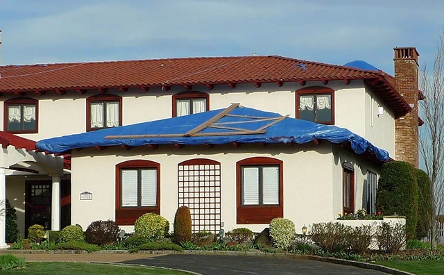 Alt view image 14 of 14 - 10 x 10 Ft. All-Purpose Multi-Use Protection/Coverage 5-mil Poly Tarp, Waterproof, Blue, 1-Pack (TRA-1010)