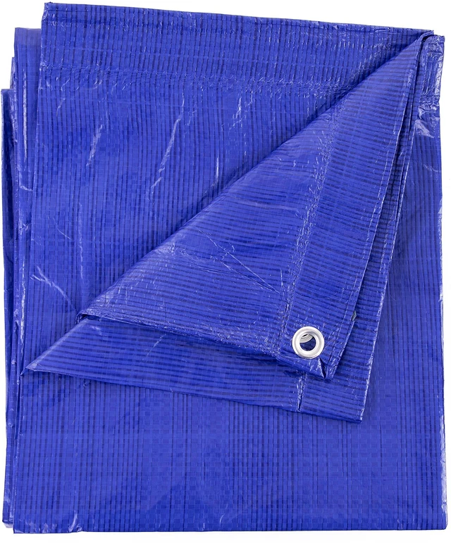 Alt view image 12 of 14 - 10 x 10 Ft. All-Purpose Multi-Use Protection/Coverage 5-mil Poly Tarp, Waterproof, Blue, 1-Pack (TRA-1010)