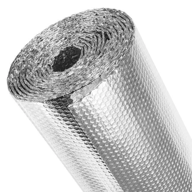 Alt view image 8 of 14 - Reflective Bubble Insulation Sheet, Double Side Window Insulation for Summer Heat, 48" x 10 Ft Aluminum Foil Bubble Shield, Sun Reflector for Window, RV, Garage Door, Roof