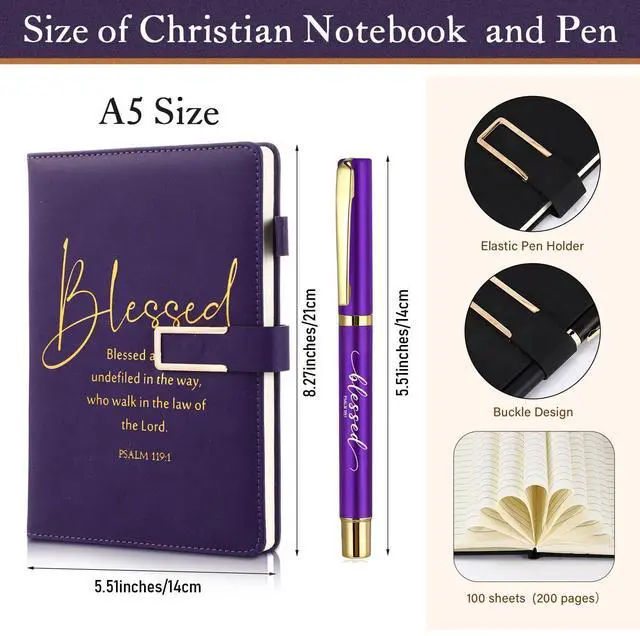 Alt view image 10 of 14 - 6 Set 6 Set Christian Gift for Men Women,Religious Church Gift with 15 oz Bible Verse Ceramic Coffee Mug A5 Journal Notebook Pen for Pastor Clergy Appreciation (Dark Color,Classic)