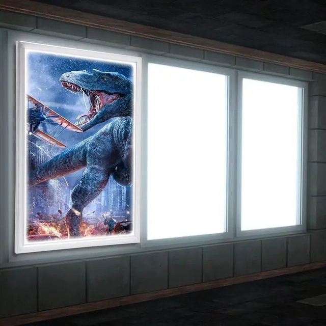 Alt view image 8 of 14 - 24 x 36 Inch LED Movie Poster Frame Home Theater Wall Mounted Advertising Picture Frame Display Led Light Box Sign Advertising Display