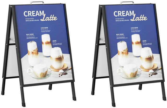 Alt view image 8 of 14 - 2 PCS A-Frame Signs, 24"x36" Slide-in Foldable Signboard Holder | Portable Double-Sided Sandwich Board with Carry Handles, for Museum, Restaurants, Bar, Only Frame