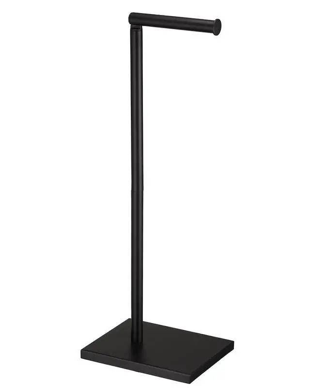 Alt view image 8 of 14 - Free Standing Bathroom Toilet Paper Holder Stand with Reserve, Stainless Steel Pedestal Tissue Roll Holder, Black