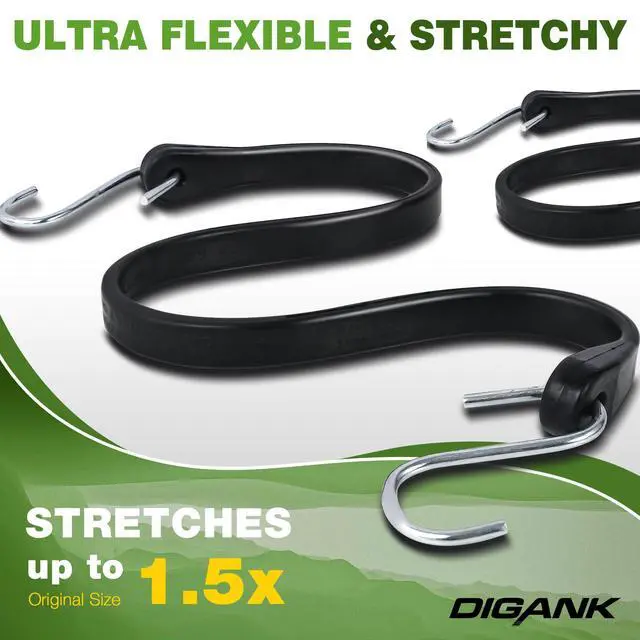 Alt view image 8 of 12 - Bungee Cords with Hooks (10 Pack) Heavy Duty in 10", 15", 21", 31" Sizes