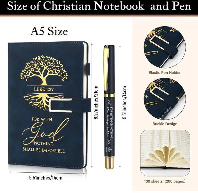 Alt view image 10 of 14 - 6 Set 6 Set Christian Gift for Men Women,Religious Church Gift with 15 oz Bible Verse Ceramic Coffee Mug A5 Journal Notebook Pen for Pastor Clergy Appreciation (Dark Color,Fashion)