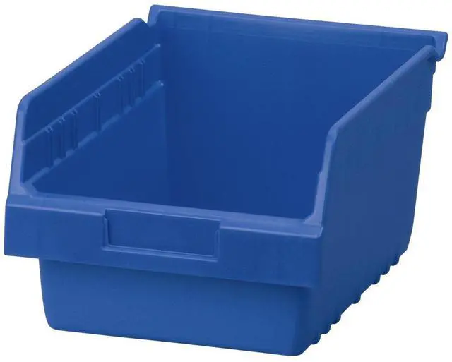 Alt view image 8 of 14 - 30080 ShelfMax Plastic Nesting Shelf Bin Box, 12-Inch L by 8-Inch W by 6-Inch H, Blue, Case of 8