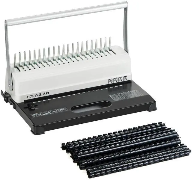 Alt view image 7 of 12 - Comb Binding Machine,19 Holes, with 50 PCS 1/2" Binding Combs Spines | Comb Binder Machine for Letter Size/A5, Easy Punch No Jam, Heavy-Duty Metal Build, Adjustable Margin, MAX Binding 450 Sheets