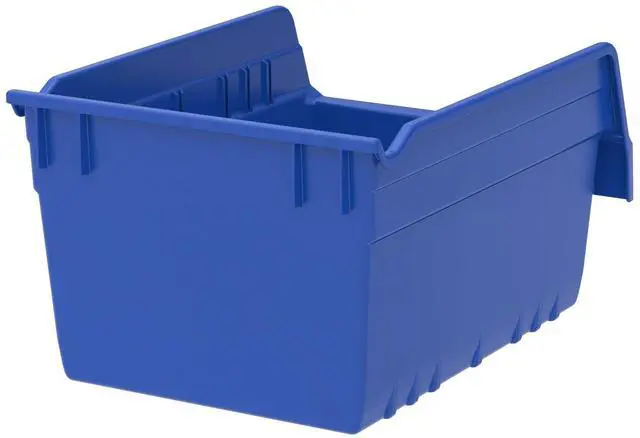 Alt view image 10 of 14 - 30080 ShelfMax Plastic Nesting Shelf Bin Box, 12-Inch L by 8-Inch W by 6-Inch H, Blue, Case of 8