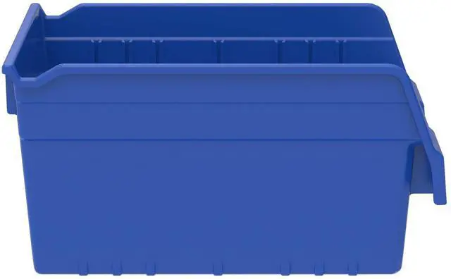Alt view image 9 of 14 - 30080 ShelfMax Plastic Nesting Shelf Bin Box, 12-Inch L by 8-Inch W by 6-Inch H, Blue, Case of 8