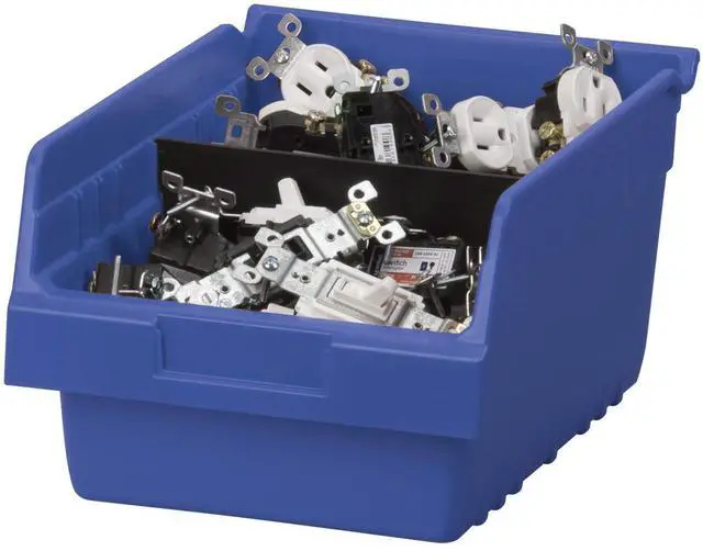 Alt view image 14 of 14 - 30080 ShelfMax Plastic Nesting Shelf Bin Box, 12-Inch L by 8-Inch W by 6-Inch H, Blue, Case of 8
