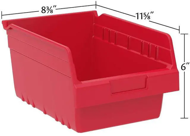 Alt view image 12 of 14 - 30080 ShelfMax Plastic Nesting Shelf Bin Box, 12-Inch L by 8-Inch W by 6-Inch H, Blue, Case of 8