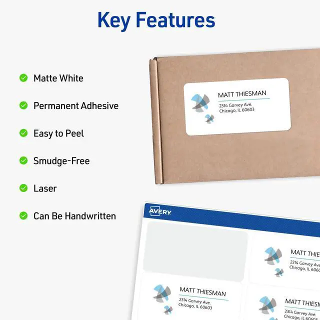 Alt view image 10 of 14 - Half-Sheet Printable Shipping Labels, 5.5" x 8.5" Customizable Stickers, White, 500 Blank Mailing Labels, Great for Mailing, Shipping, Organizing, and More (5912)