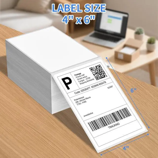 Alt view image 9 of 14 - 4 x 6 Direct Thermal Shipping Labels - Shipping Address Stickers Perforated and Strong Adhesive, Thermal Labels for Rollo & Zebra Printer1000pcs per Stack,4 Stacks