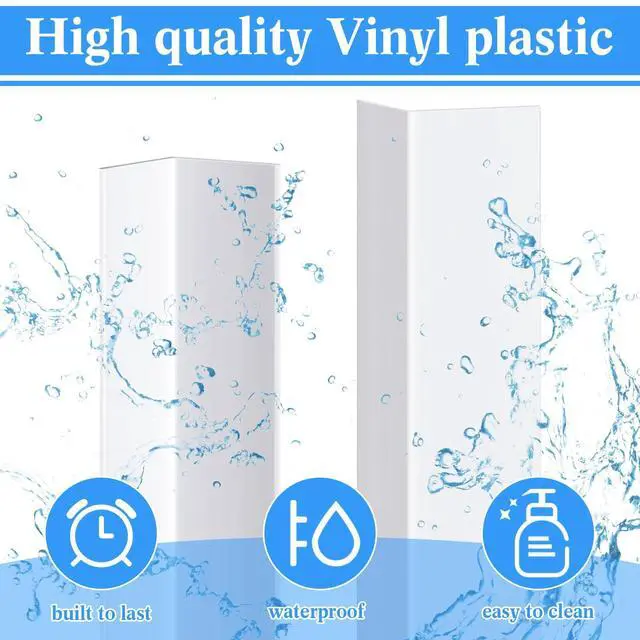 Alt view image 9 of 12 - 10 Pcs Wall Corner Protector Guards, Vinyl 1-1/8 x 48 Inches Corner Trim Molding, Avoid Scratching Scuffs, Ease Install and Cleaning for Door Tables Countertop Furniture Cabinet Protection