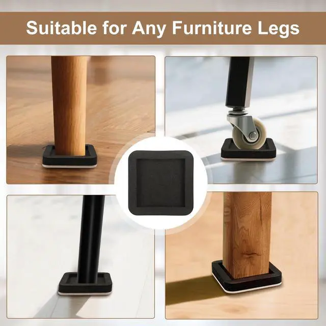 Alt view image 8 of 12 - Upgraded Felt Furniture Sliders for Hardwood Floors - 8 PCS 4" | Patented Groove Design, Furniture Movers Sliders, Easily and Safely Move Any Item, Floor Protection