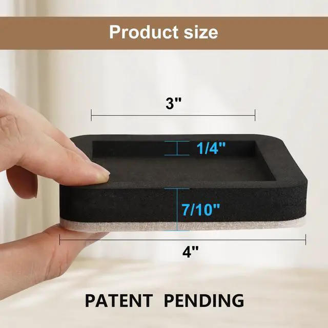 Alt view image 9 of 12 - Upgraded Felt Furniture Sliders for Hardwood Floors - 8 PCS 4" | Patented Groove Design, Furniture Movers Sliders, Easily and Safely Move Any Item, Floor Protection