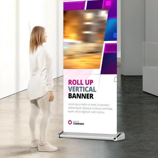 Alt view image 10 of 14 - Custom Retractable Banner Stand 33x80 | Pull Up Roll Up Banner for Trade Shows & Events | Premium Silver Stand | Full Color Custom Print | Travel Case Included | Made in USA | 2-Day Turnaround