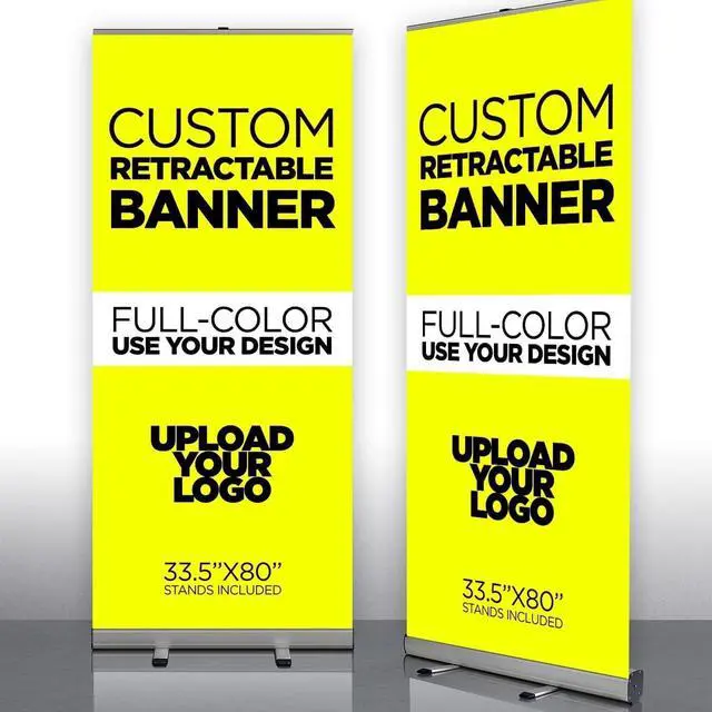 Alt view image 13 of 14 - Custom Retractable Banner Stand 33x80 | Pull Up Roll Up Banner for Trade Shows & Events | Premium Silver Stand | Full Color Custom Print | Travel Case Included | Made in USA | 2-Day Turnaround