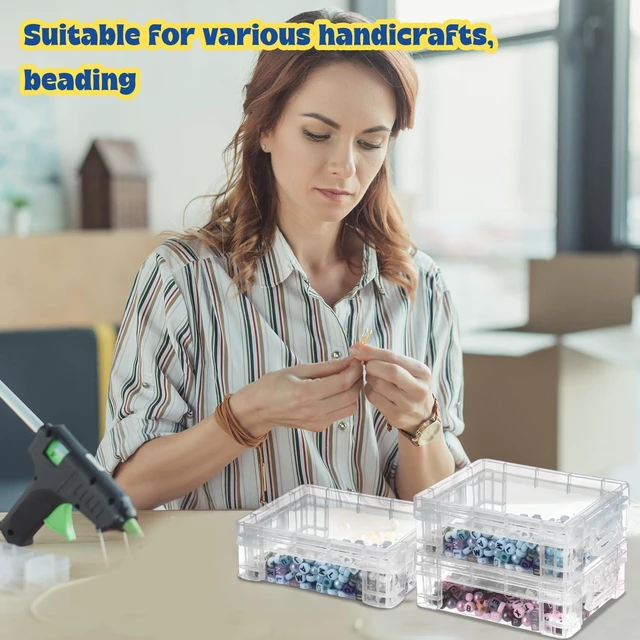 Alt view image 14 of 14 - 80 Pcs Plastic Crayon Box with Lid Clear Crayon Organizer Stackable Storage Containers Bulk Pastel Holder Case for Office School Classroom Supplies Pen Pencil Art Crafts