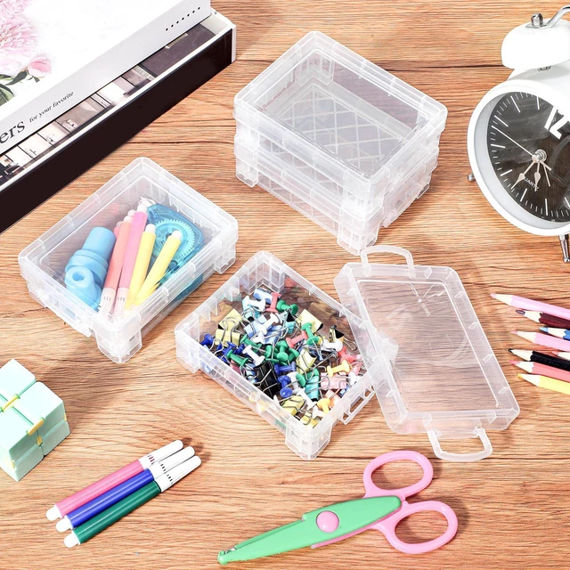Alt view image 11 of 14 - 80 Pcs Plastic Crayon Box with Lid Clear Crayon Organizer Stackable Storage Containers Bulk Pastel Holder Case for Office School Classroom Supplies Pen Pencil Art Crafts