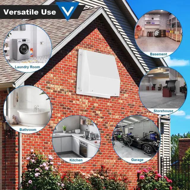 Alt view image 14 of 14 - 4 Inch Dryer Vent Cover, Hooded Wall Vent with Screen and Damper Galvanized Steel Vent Covers for Wall Black Air Exhaust Duct Outlet Cap Kit for Exterior Home Outdoor Laundry Room Ventilation