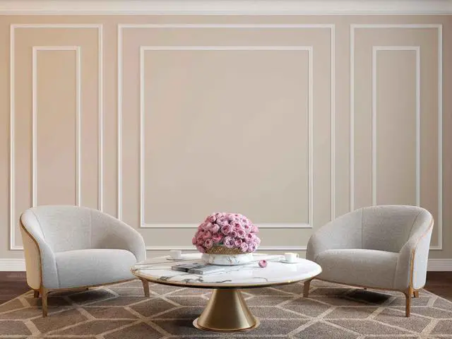 Alt view image 14 of 14 - 240"L x 0.9"W Peel and Stick Chair Rail Panel Molding, Pre-Primed Trim for Home Decoration & Wall Protection