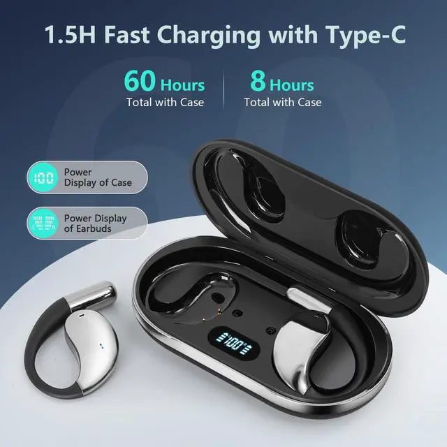 Alt view image 9 of 14 - AI Translation Earbuds 144 Languages Real-Time 2-Way Voice Translator Earphones, Bluetooth 5.4 OWS Open-Ear Comfort, Hi-Fi Music & Call, Gift for Travel Business Language Learning, For iOS/Android