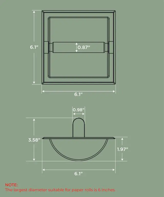 Alt view image 13 of 14 - Recessed Toilet Paper Holder, Wall Mount Bathroom Tissue Holder | Matte Black | in Wall Toilet Paper Dispenser Insert | SUS304 Stainless Steel Rustproof | Bathroom Space Saving Design