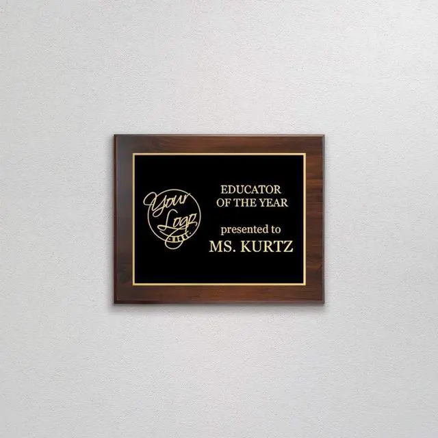 Alt view image 11 of 14 - Custom Laser Engraved Award Plaque, Personalized Recognition Plaque with Black Plate and Gold or Silver Engraving, Multiple Wood Finishes for Employee, Corporate & Achievement Awards | Custom