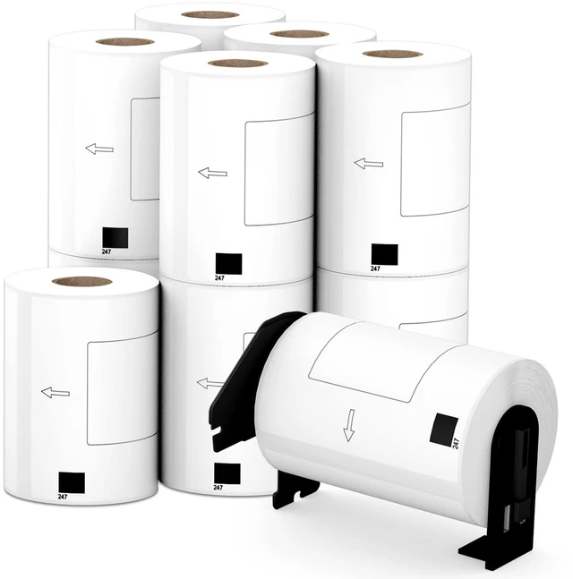 Alt view image 8 of 14 - Compatible 4.07" x 6.4" Die-Cut Large Labels Replacement for DK-1247 Shipping Address Compatible with Brother QL-1110NWB Label Printers (12 Rolls + 1 Frame, 180 Labels/Roll)