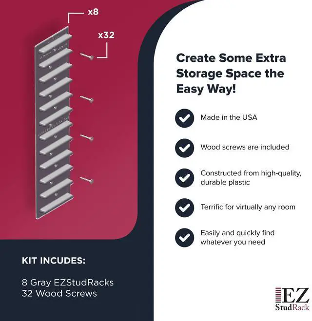 Alt view image 12 of 14 - Made in USA Adjustable Shelf Brackets, 8-Pack (4 Pairs) Easy-to-Adjust One-Row Storage for Custom-Fit Shelves Your Items, Your Wood, You Supply It