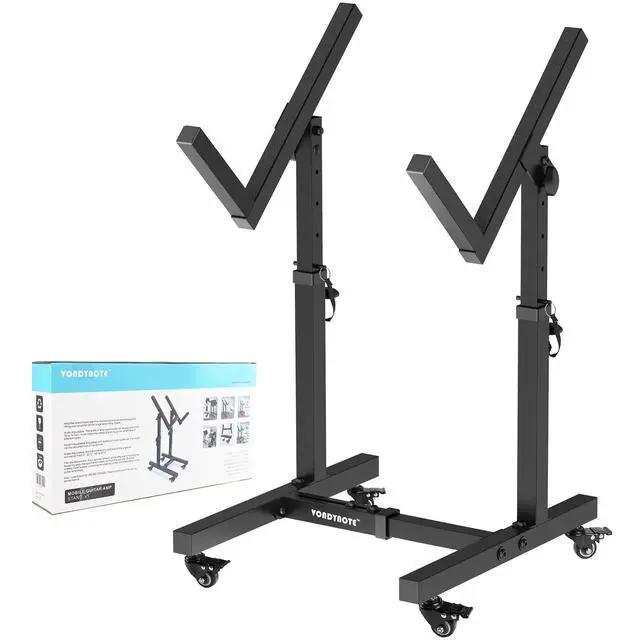 Alt view image 8 of 14 - Adjustable Mobile Guitar Amplifier Stand Combo Amp Stand Tilt | Stage Guitar Amp Stand with Wheels, Amps Speaker Cabinet Stands, Combo Amp Stands