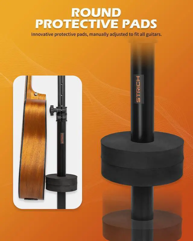 Alt view image 10 of 14 - Guitar Stands Floor, 2 Adjustable Guitar Stand Holder, Heavy Duty 2 Guitar Stand for Acoustic Electric Guitars Bass Banjos, Folding Multi Guitar Stands 2-Holder, FH-S2 Black