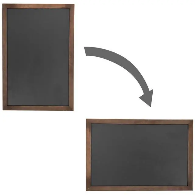 Alt view image 12 of 14 - 36x24 Large Chalkboard Sign Rustic Brown Wood Frame Menu Board | Rustic Brown Wood Frame, Erasable Surface, Large Format Display, Wedding Events, Restaurant Menu, Wall Hanging Decor