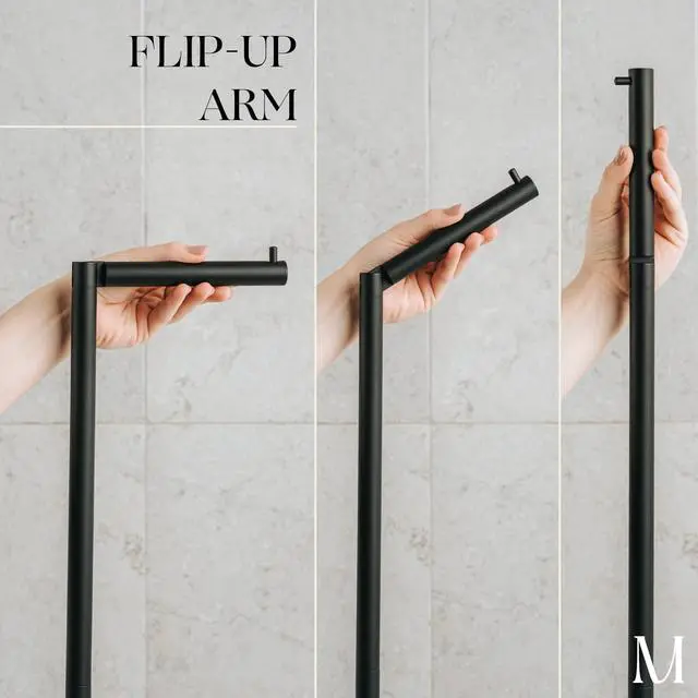 Alt view image 10 of 14 - Free Standing Toilet Paper Holder Stand 1pc - Bathroom Storage for 4 Rolls of Toilet Tissue Modern Stainless Steel Matte Black - Toilet Roll Stand