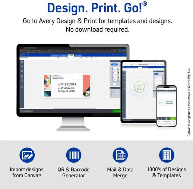 Alt view image 13 of 14 - Half-Sheet Printable Shipping Labels, 5.5" x 8.5" Customizable Stickers, White, 500 Blank Mailing Labels, Great for Mailing, Shipping, Organizing, and More (5912)