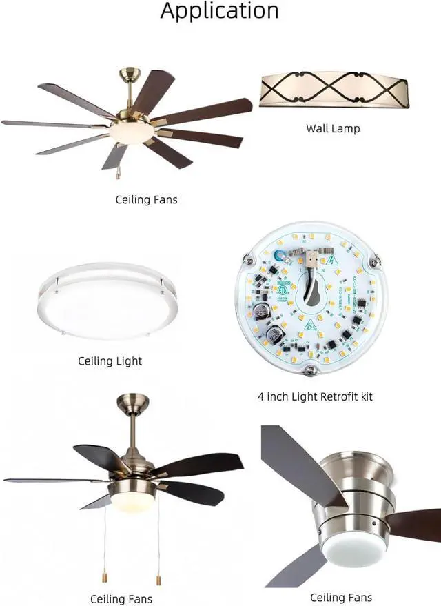 Alt view image 9 of 14 - 4 inch LED Retrofit Light Kit for Ceiling Fan Light Replacement Panel PCB 18W 6000K 2200LM 120V CRI90 Dimmable ETL (White 6000K)