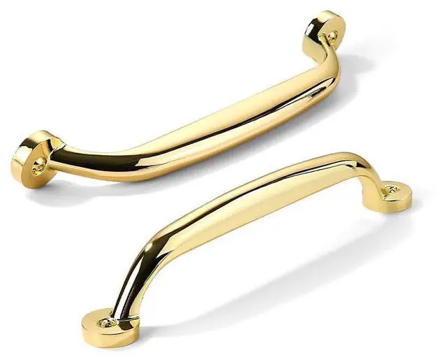 Alt view image 7 of 12 - 10 Pack 5 inch Hole Center Polished Brass Cabinet Pulls - Heavy Duty Solid Drawer Hardware Handles Kitchen Vanity Bathroom Handles