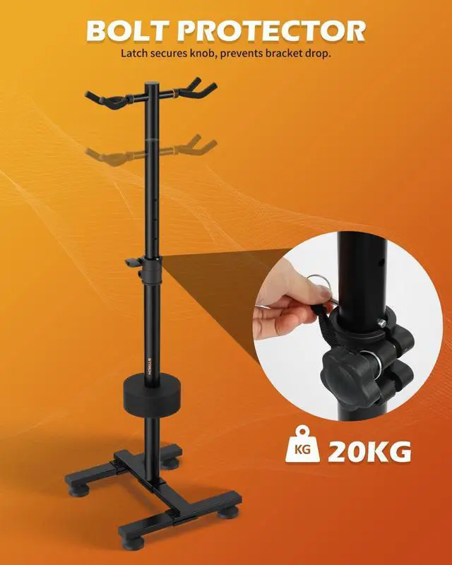 Alt view image 12 of 14 - Guitar Stands Floor, 2 Adjustable Guitar Stand Holder, Heavy Duty 2 Guitar Stand for Acoustic Electric Guitars Bass Banjos, Folding Multi Guitar Stands 2-Holder, FH-S2 Black
