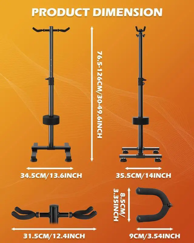 Alt view image 13 of 14 - Guitar Stands Floor, 2 Adjustable Guitar Stand Holder, Heavy Duty 2 Guitar Stand for Acoustic Electric Guitars Bass Banjos, Folding Multi Guitar Stands 2-Holder, FH-S2 Black