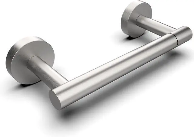 Alt view image 8 of 14 - Bathroom Toilet Paper Holder Wall Mount SUS304 Stainless Steel Double Post Pivoting Toilet Paper Roll Holder Wall Mounted for Bathroom RV Commercial Toilet Tissue Dispensers, Brushed Nickel