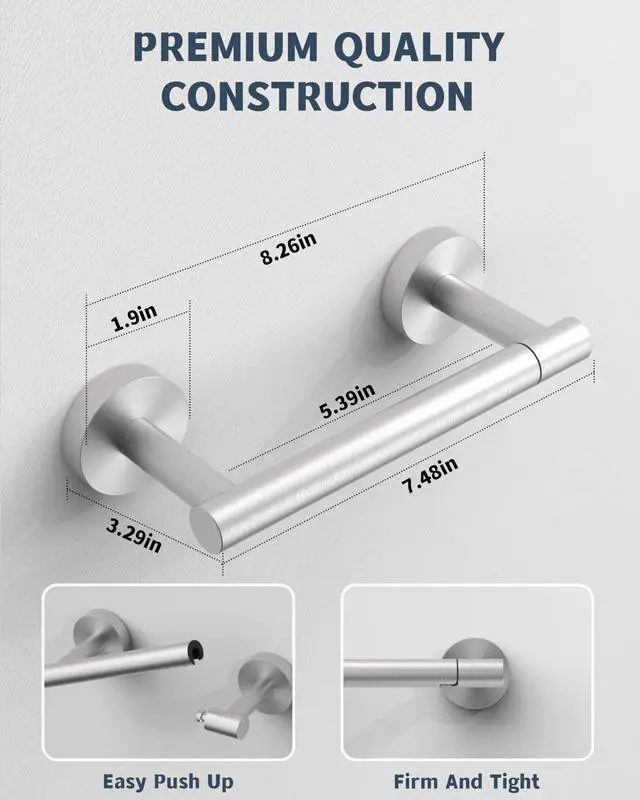 Alt view image 12 of 14 - Bathroom Toilet Paper Holder Wall Mount SUS304 Stainless Steel Double Post Pivoting Toilet Paper Roll Holder Wall Mounted for Bathroom RV Commercial Toilet Tissue Dispensers, Brushed Nickel