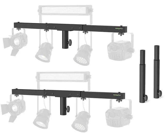 Alt view image 8 of 14 - DJ Light Stand T-Bar Cross Bar with Extended Pole Mount, Set of 2 | for Par Light Stage Stand Tripod, Lift by 10.6" Speaker Adapters
