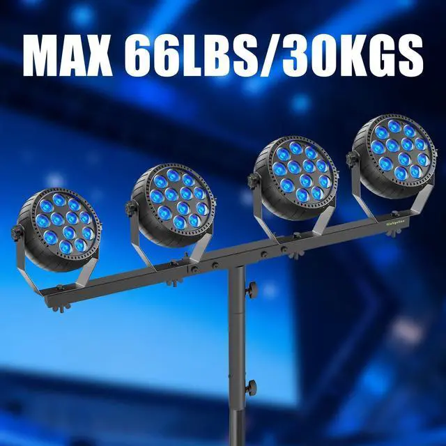 Alt view image 13 of 14 - DJ Light Stand T-Bar Cross Bar with Extended Pole Mount, Set of 2 | for Par Light Stage Stand Tripod, Lift by 10.6" Speaker Adapters