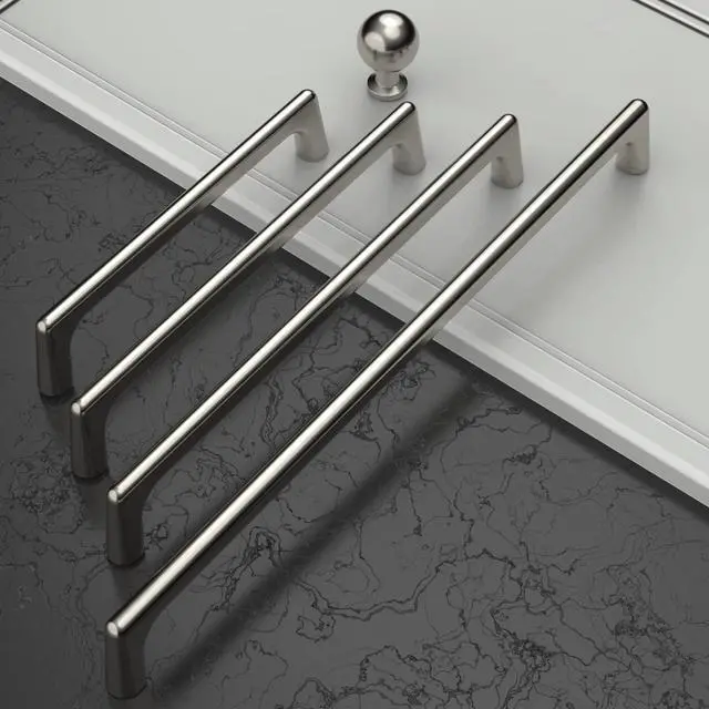 Alt view image 10 of 14 - 10 Pack Brushed Satin Nickel Cabinet Pulls 5 Inch(128MM) Hole Centers Kitchen Cabinet Handles Hardware Kitchen Handles for Drawer Pulls ZH0041