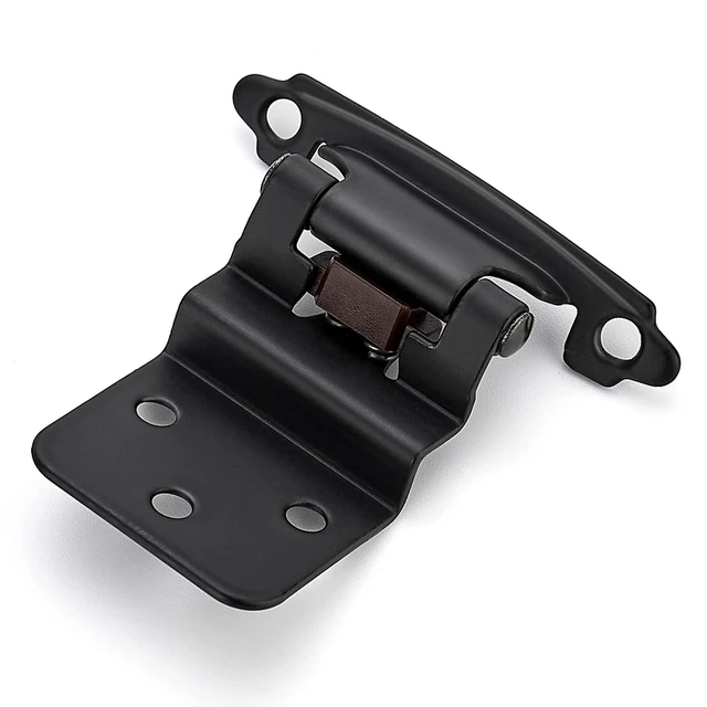Alt view image 8 of 14 - 3/8" Inset Matte Black Cabinet Hinges 60 Pack (30 Pairs) | Self-Closing Design, Face Frame Door Fit, Door Bumpers Included, Decorative Cabinet Hardware, for Kitchen Bathroom Furniture
