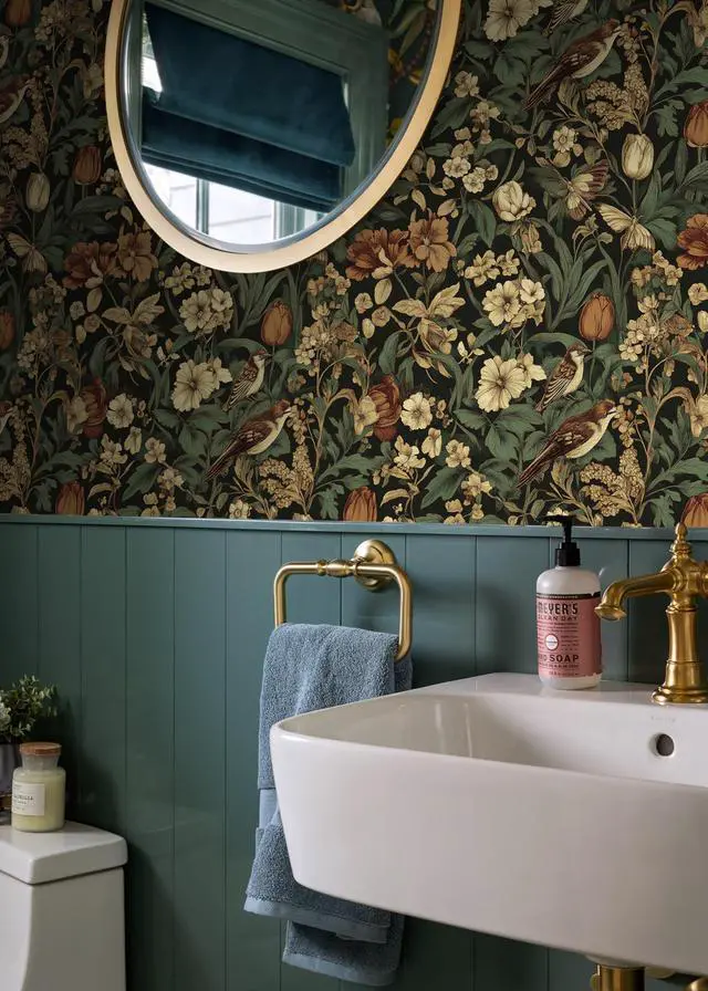 Alt view image 14 of 14 - Vintage Floral Peel and Stick Wallpaper Dark Floral and Birds | 17.3" x118" Contact Paper DIY Self Adhesive Removable Wallpaper for Bedroom Cabinets Decor Retro Boho Flower Leaf Wall Paper