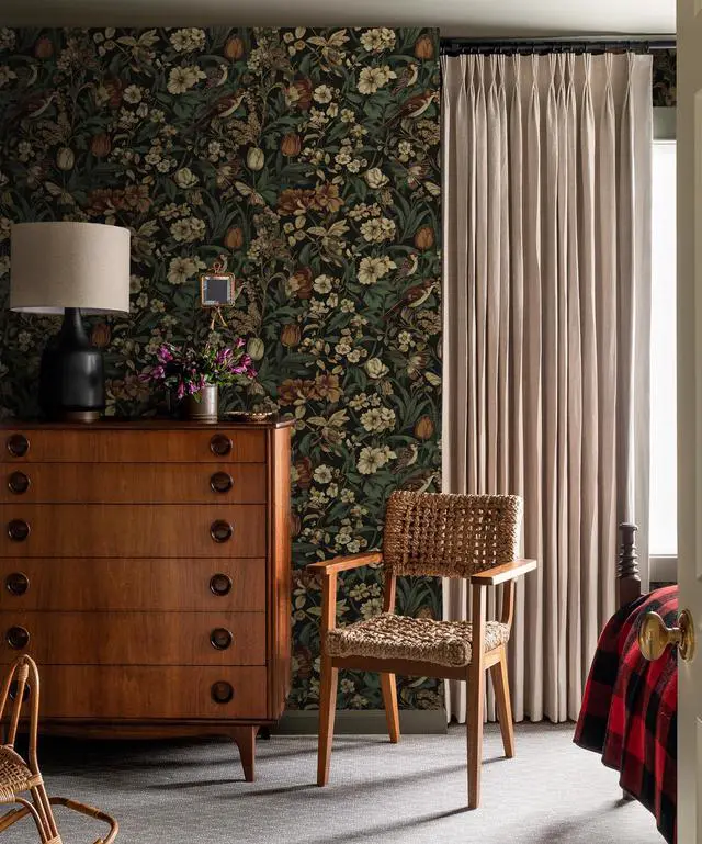 Alt view image 13 of 14 - Vintage Floral Peel and Stick Wallpaper Dark Floral and Birds | 17.3" x118" Contact Paper DIY Self Adhesive Removable Wallpaper for Bedroom Cabinets Decor Retro Boho Flower Leaf Wall Paper
