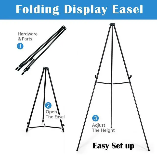 Alt view image 9 of 12 - 70" Adjustable Aluminum Display Easel Stand, Holds 20 lbs | Versatile Tripod Easel for Artistic Presentations, Lightweight and Sturdy for Art Shows, Exhibitions, and Studios,2 Pack